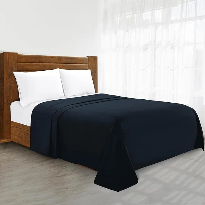High-Quality Luxury Flat Sheet on Amazon Elegant Comfort Wrinkle- 1500 Premier Hotel Quality 1-Piece Flat Sheet California King Size Black Modern