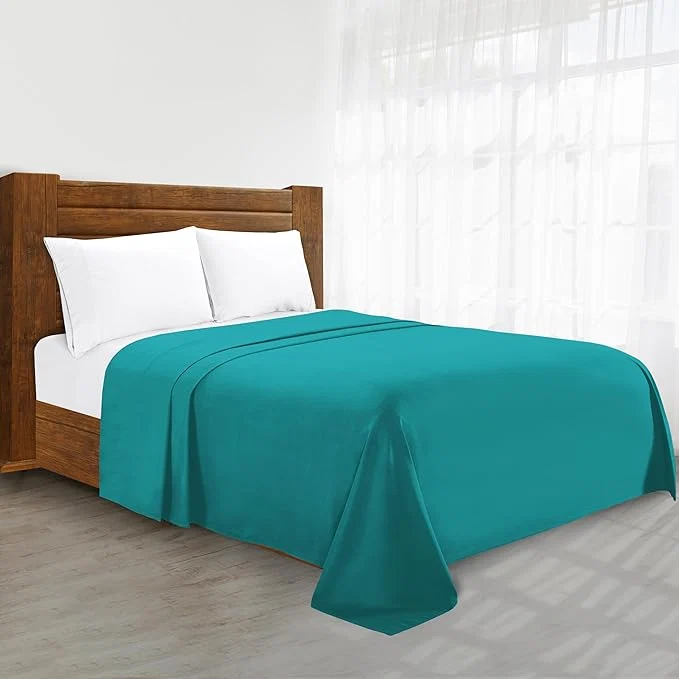 Carefully Designed Luxury Flat Sheet on Amazon Elegant Comfort Wrinkle- 1500 Premier Hotel Quality 1-Piece Flat Sheet Queen Size Turquoise Elite
