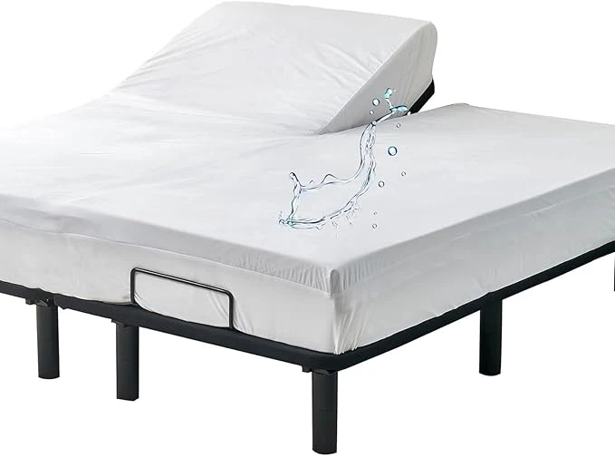 Proven Waterproof 32-34 quot Split Top Queen Mattress Protector for Adjustable Bed Soft Jersey Fitted Matress Cover Minimalist
