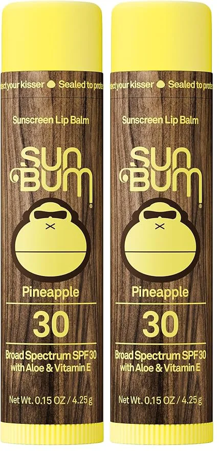 Flexible Sun Bum SPF 30 Sunscreen Lip Balm Pineapple Flavor Pack of 2 Vegan and Relaxed