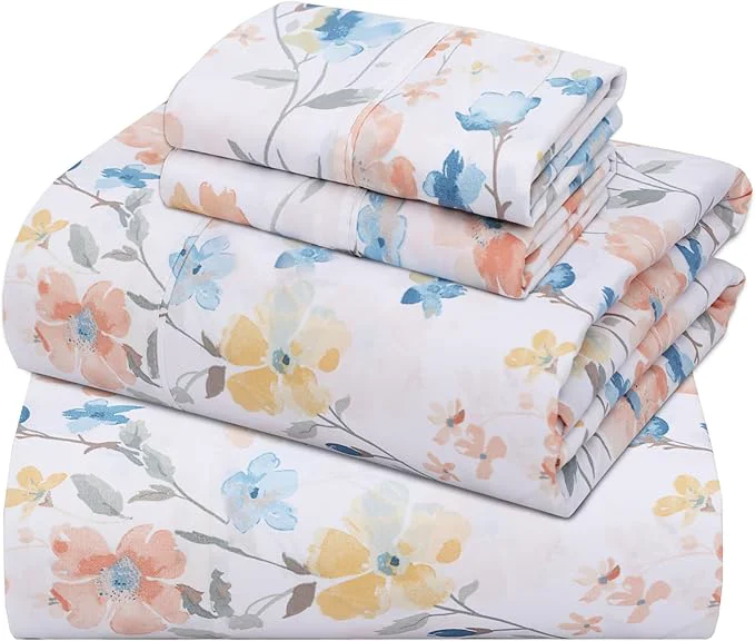 Next-Generation ZOYER Cotton Sheets – Full Size Percale Bedding Cooling amp Breathable Durable with a Crisp Soft amp Comfortable Feel 16 quot Deep Pocket 4-Piece Set Summer Spring Quality