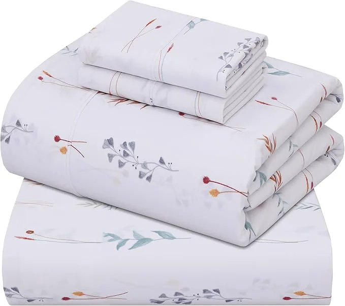 Proven ZOYER Cotton Sheets – King Size Percale Bedding Cooling amp Breathable Durable with a Crisp Soft amp Comfortable Feel 16 quot Deep Pocket 4-Piece Set Fairy Meadows Green
