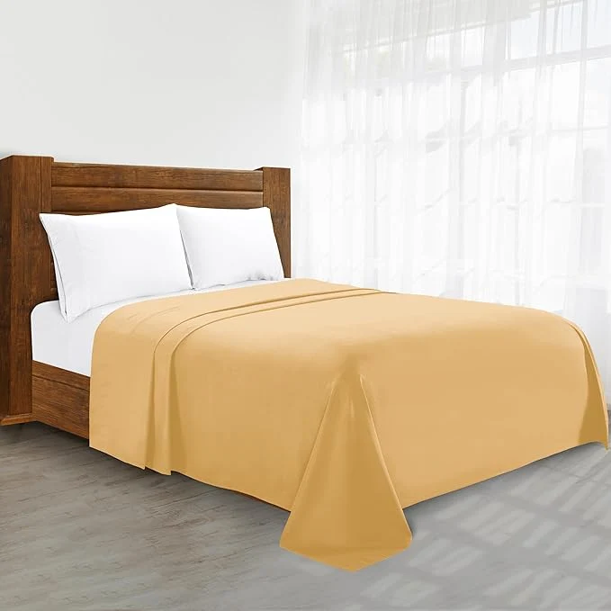 User-Friendly Luxury Flat Sheet on Amazon Elegant Comfort Wrinkle- 1500 Premier Hotel Quality 1-Piece Flat Sheet King Size Gold Recyclable