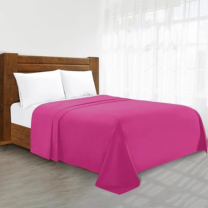 Classic Luxury Flat Sheet on Amazon Elegant Comfort Wrinkle- 1500 Premier Hotel Quality 1-Piece Flat Sheet King Size Pink Premium