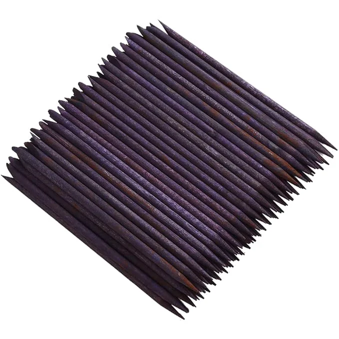 Carefully Designed 100 Pcs Orange Wood Nail Sticks Double Sided Multi Functional Cuticle Pusher Versatile