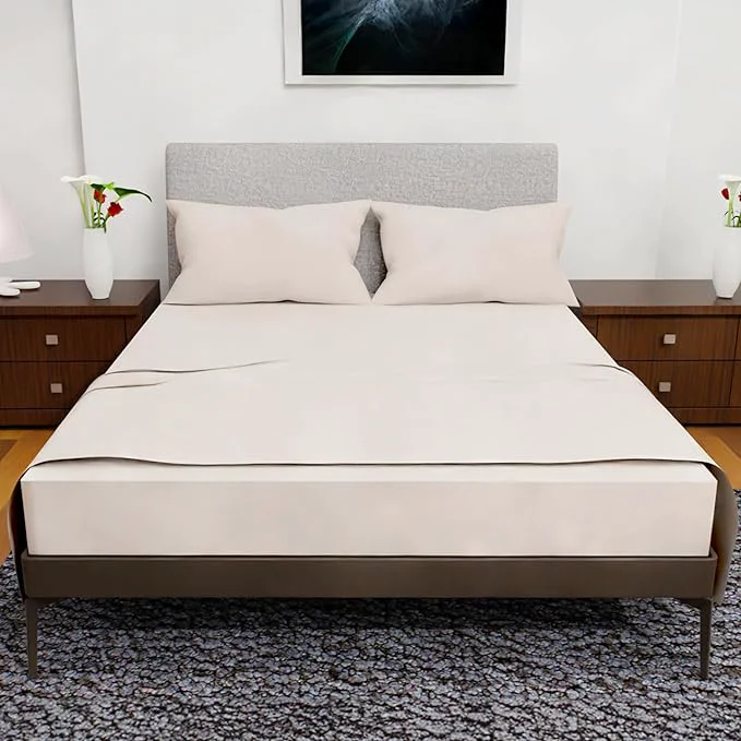 Prestigious California King Sheet Sets – 4Pcs Cal King Bedding Set Deep Pocket Double Brushed Microfiber Fade Resistant Soft amp Breathable Bed Sheets for Comfort Ivory Exclusive