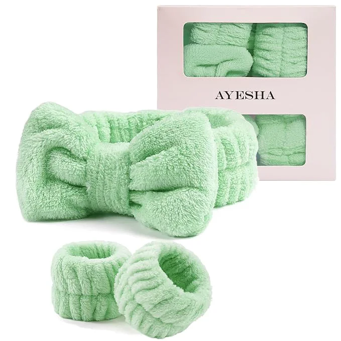 Proven Ayesha Green Spa Headband and Wristband Set Lightweight