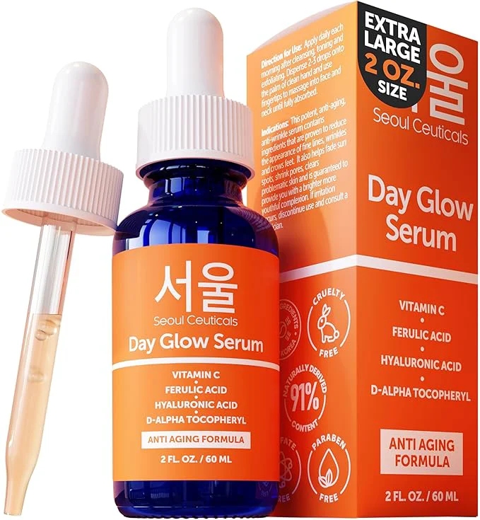 Clean SeoulCeuticals Large 2oz Korean 20 Vitamin C Hyaluronic Acid Serum CE Reusable