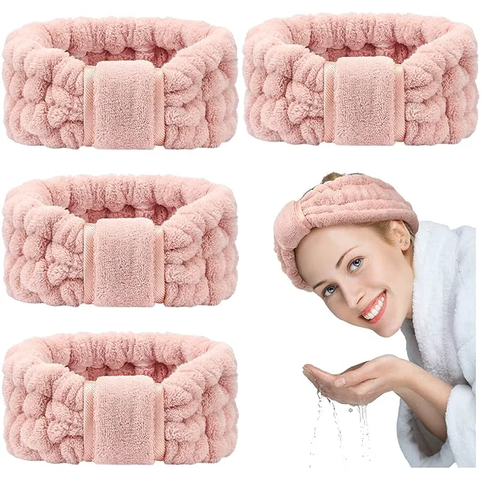 Smart WILLBOND 4 Pack Microfiber Headbands Spa Facial Headbands Makeup Head bands Next-Generation