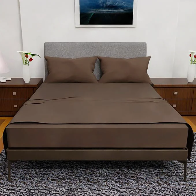Unique Full Size Bed Sheets – 4Pcs Bed Sheets Full Size Set Deep Pocket Double Brushed Microfiber Fade Resistant Soft amp Breathable for Cozy and Comfortable Sleep Chocolate Luxury
