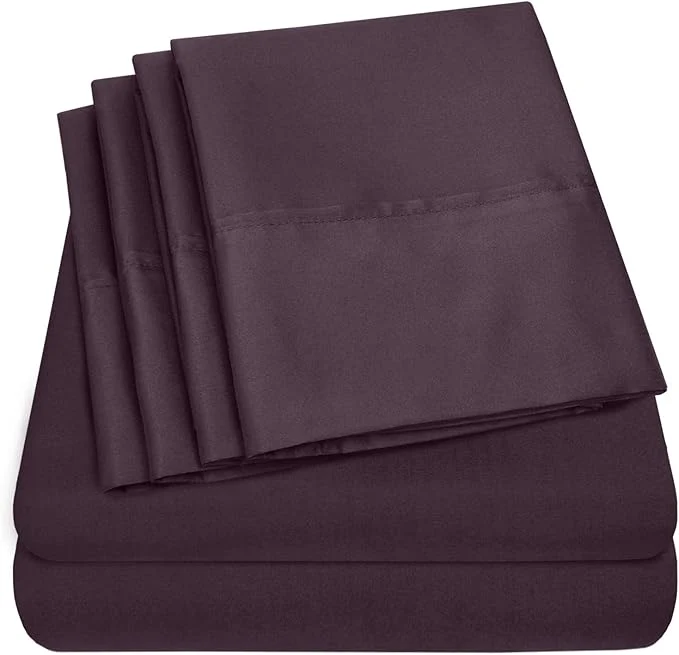 Authentic Full Size Bed Sheets – 6 Piece 1500 Supreme Collection Fine Brushed Microfiber Deep Pocket Full Sheet Set Bedding – 2 Extra Pillow Cases Great Value Full Purple Secure