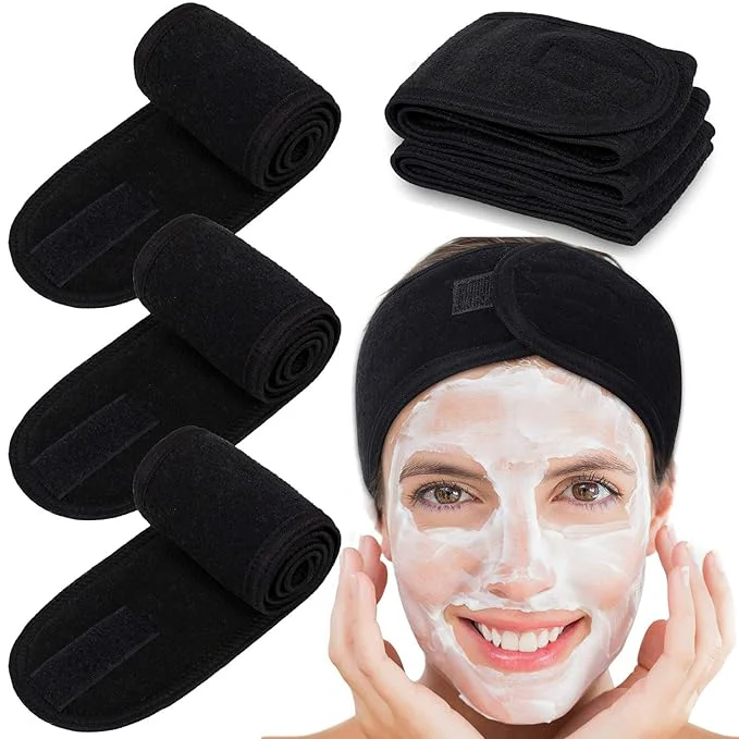 Unique Whaline Spa Facial Headband Head Wrap Terry Cloth Headband 4 Counts Stretch Superior