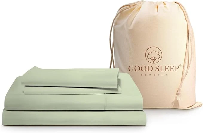 Dependable Good Sleep Bedding Twin XL Sheet – Egyptian Cotton Sheets 4 Pc Twin XL Sheet Set Cooling Bed Sheets Sateen Wave Luxury Twin XL Sheets College Dorm Fits 16 quot – Sage High-Grade