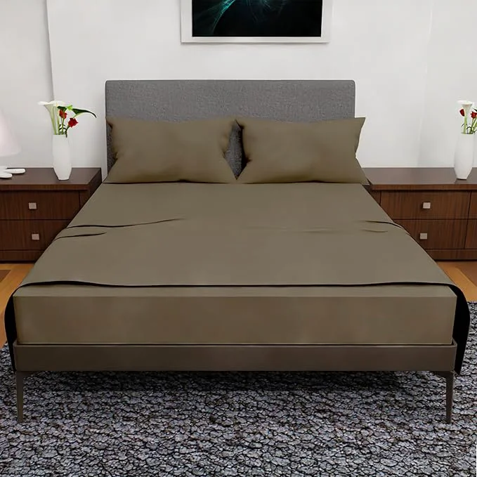 Enhanced California King Sheet Sets – 4Pcs Cal King Bedding Set Deep Pocket Double Brushed Microfiber Fade Resistant Soft amp Breathable Bed Sheets for Comfort Taupe Original Design