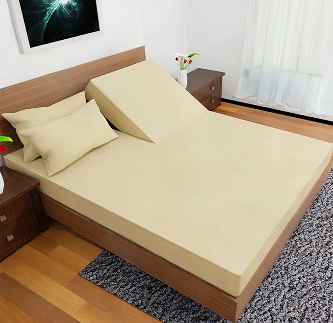 Environmentally Friendly Top Split Flex Head California King Size Sheet Set – Egyptian Quality Ultra-Soft Bed Sheets – Double Brushed – Deep Pockets- Easy Fit – 4 Piece Set- Fade Resistant – Cream Excellent