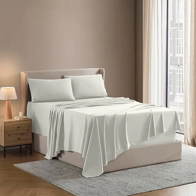 Powerful Nestl Full Sheet Set – Luxury 1800 Ultra-Soft Microfiber Full Bed Sheets – Double Brushed – Deep Pockets – Easy Fit – 4 Piece Set – Bedding Sheets amp Pillowcases Full Off White Expertly Made