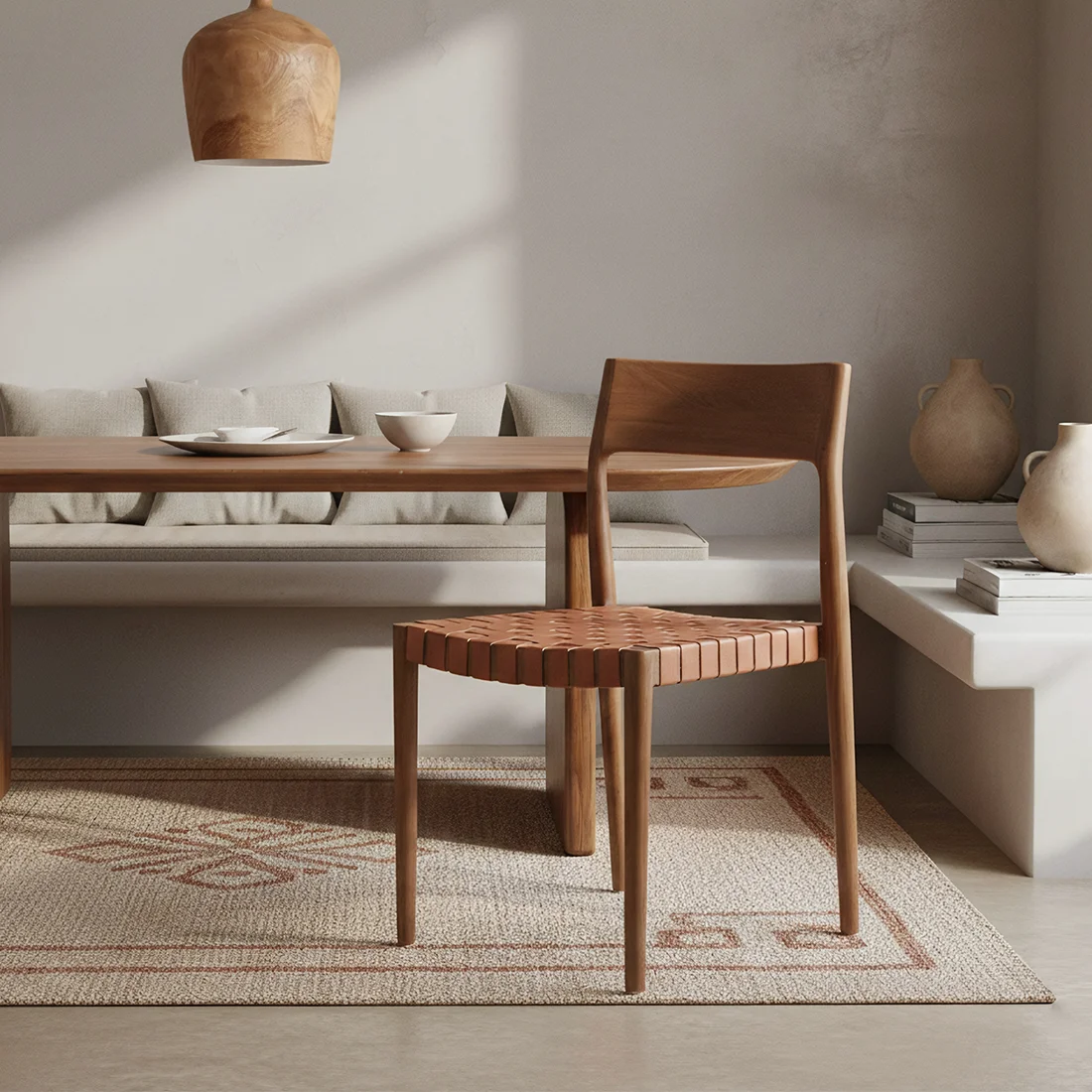 Breathable Freya dining chair natural leather Fine