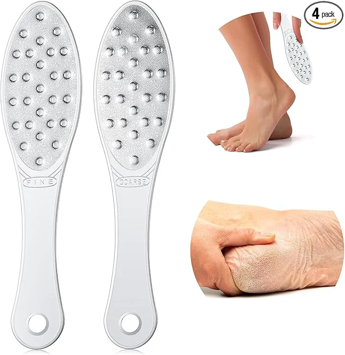 Efficient 4 Pcs Stainless Steel Foot File Callus Remover Double Sided Metal Foot Rasp Outstanding