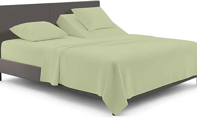 Modern SGI bedding Adjustable Split Head Flex Top Queen 36 quot Microfiber Sheet Set – Ultra Soft Cooling amp Deep Pocket 15 Fitted 4-Piece Breathable amp Durable Bedding Set for Split Queen Beds -Sage High-Performance