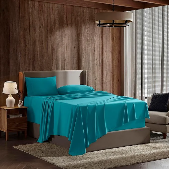 Dependable Nestl Queen Sheet Set – Luxury 1800 Ultra-Soft Microfiber Bed Sheets – Double Brushed – Deep Pockets – Easy Fit – 4 Piece Set – Bedding Sheets amp Pillowcases Queen Teal Flexible