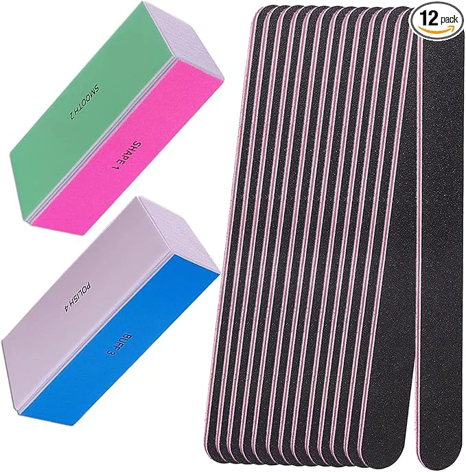 Genuine Nail File and Buffer Set 4 Way Nail Buffers Shine Kit Professional Nail Files Soft