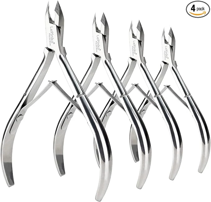 Dependable LePinko 4 Packs Upgraded Cuticle Trimmer kit Sharp Dead Skin Clipper Pure