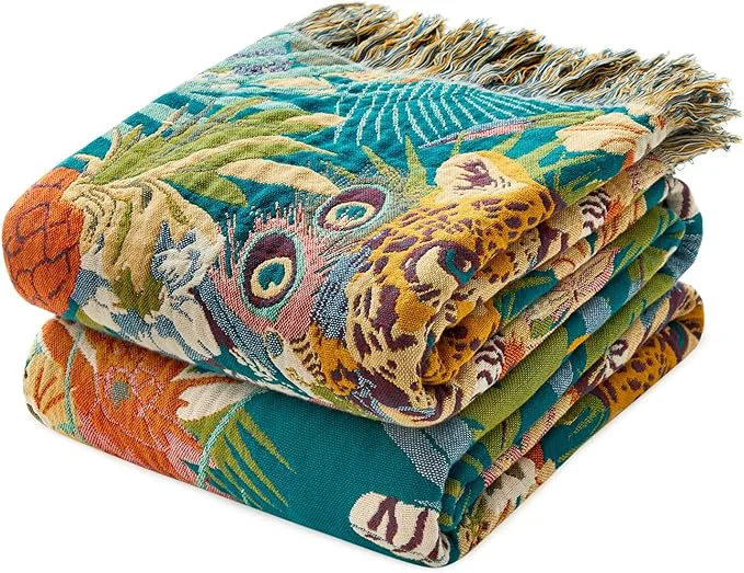 Professional MSGKV Throw Blanket for Couch Bed Cotton Leopard Animals Twin Size Blanket 60 quot x80 quot Muslin Spring Breathable All Seasons Lightweight Farmhouse Blankets Classic