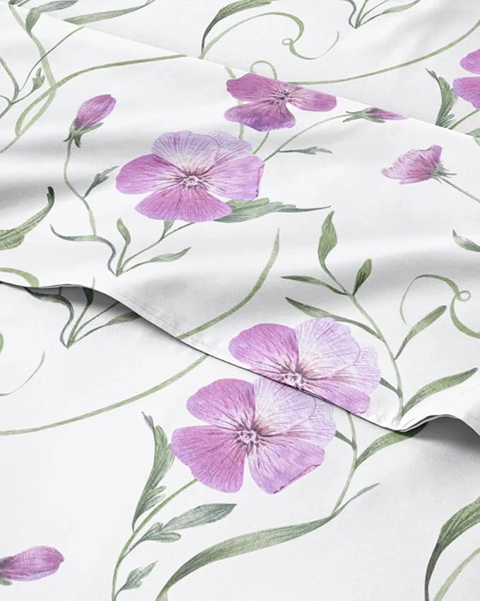 Reliable Floral Sheets – Pink Floral Bed Sheet Set – 1 Flat 2 Fitted amp 2 Pillowcases w Deep Pockets – Wrinkle amp Fade – Boho Botanical Bedding – Ultra-Soft Breathable and Cooling – Split King Size Set Outstanding