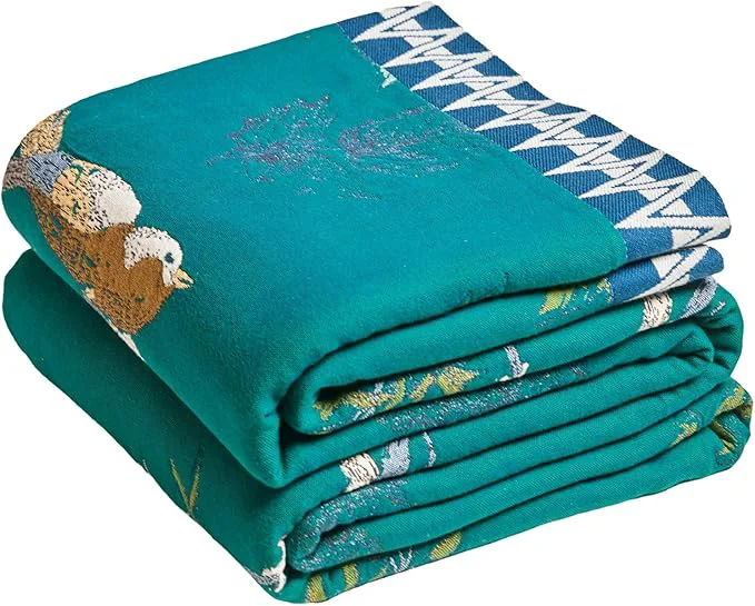 Convenient MSGKV The Boho Layer 50 quot x60 quot Cotton Throw Blanket – Lightweight amp Reversible Aviary Botanical Pattern Decorative Accent for Couch Snuggles Bed Layers amp Road Trips Crafted