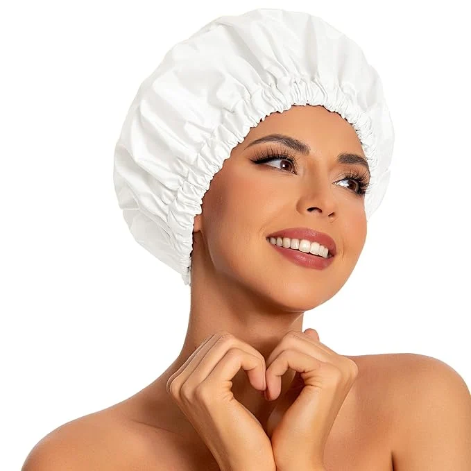 Fast Reusable Shower Cap for Women Large Waterproof Shower Bonnet Outstanding