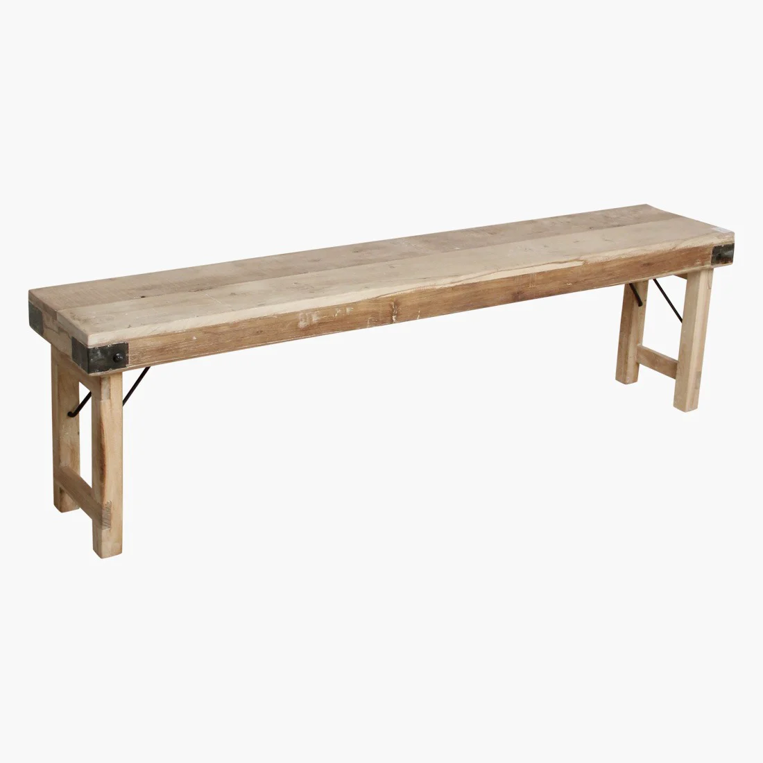 Flexible Limewash folding bench 160 cm Solid