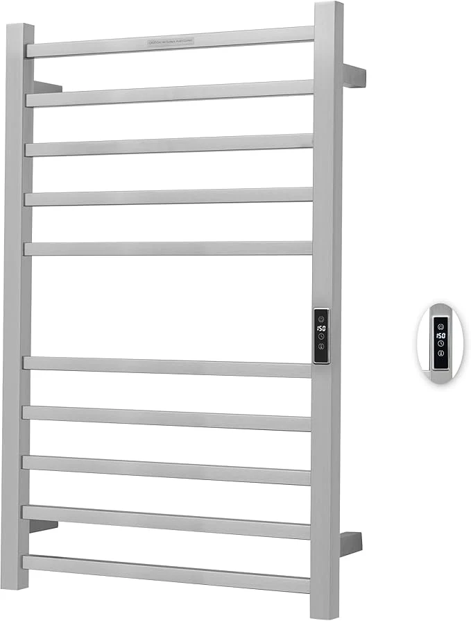 Green Heated Towel Racks for Bathroom Wall Mounted Electric Towel Warmer Racks Innovative