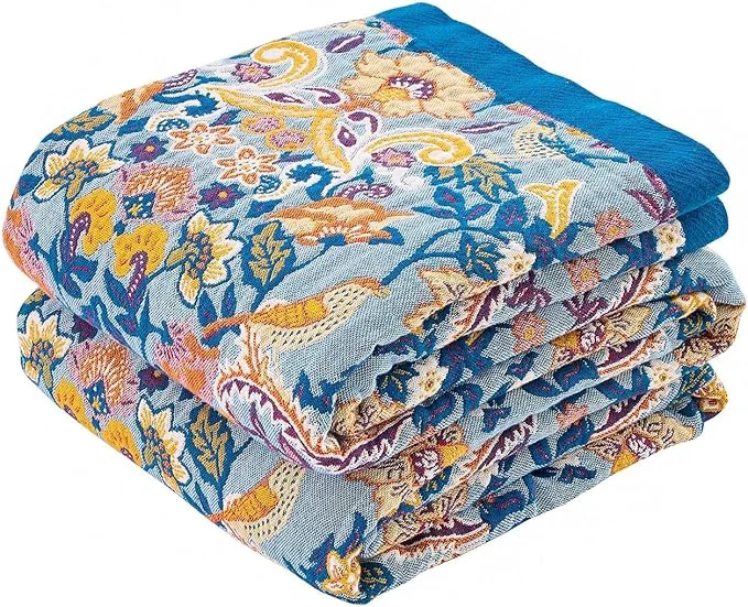 Dependable Boho Throw Blanket for Bed Cotton Soft Rustic Quilt Fall Blanket 50 quot x60 quot Floral Printed Farmhouse Decor Bed Blankets All Season Rustic Reversible Bohemian Throw Quilt Elegant