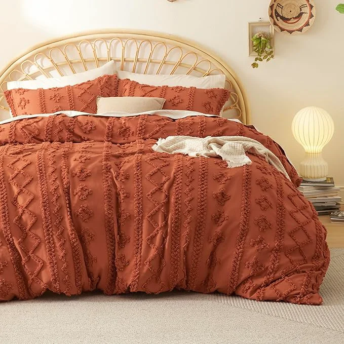 Casual Bedsure Boho Duvet Cover King Size Soft amp Comfortable Elegant Design Boho Bedding for Decoration Machine Washable Comforter Cover for All Seasons Includes 1 Duvet Cover amp 2 Pillow Shams Terracotta Quality