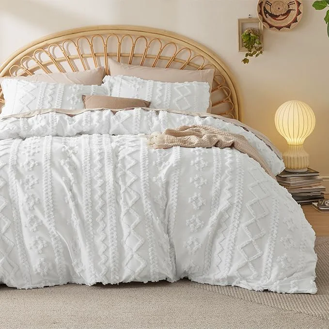 Dependable Bedsure Boho Duvet Cover Queen Size Soft amp Comfortable Elegant Design Boho Bedding for Decoration Machine Washable Comforter Cover for All Seasons Includes 1 Duvet Cover amp 2 Pillow Shams White Advanced