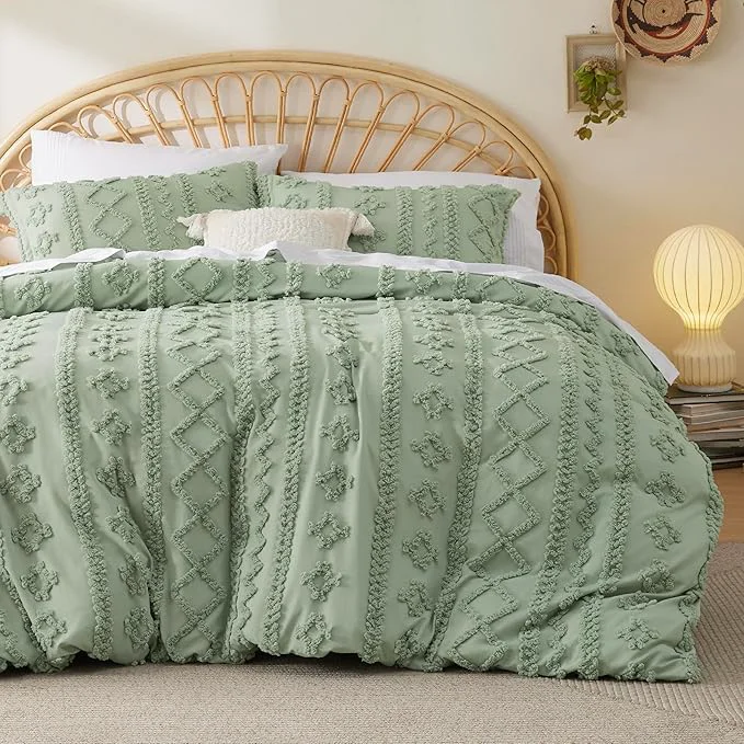 Artisan Bedsure Boho Twin Duvet Cover Soft amp Comfortable Elegant Design Boho Bedding for Decoration Machine Washable Comforter Cover for All Seasons Includes 1 Duvet Cover amp 1 Pillow Sham Light Green Innovative