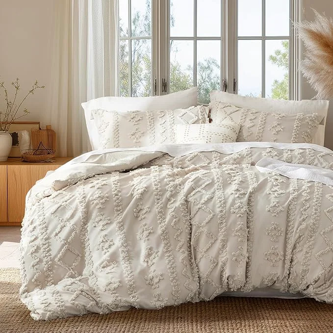 Lightweight Bedsure Boho Duvet Cover King Size Soft amp Comfortable Elegant Design Boho Bedding for Decoration Machine Washable Comforter Cover for All Seasons Includes 1 Duvet Cover amp 2 Pillow Shams Linen Fine