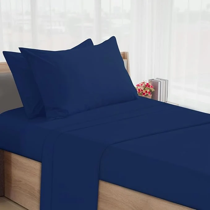 Dependable Springspirit 30 quot x 75 quot x 9 quot Cot Sheets 4-Piece Set Fitted Sheets for Twin Camp Bunk RV Bunk Guest Beds Navy Innovative