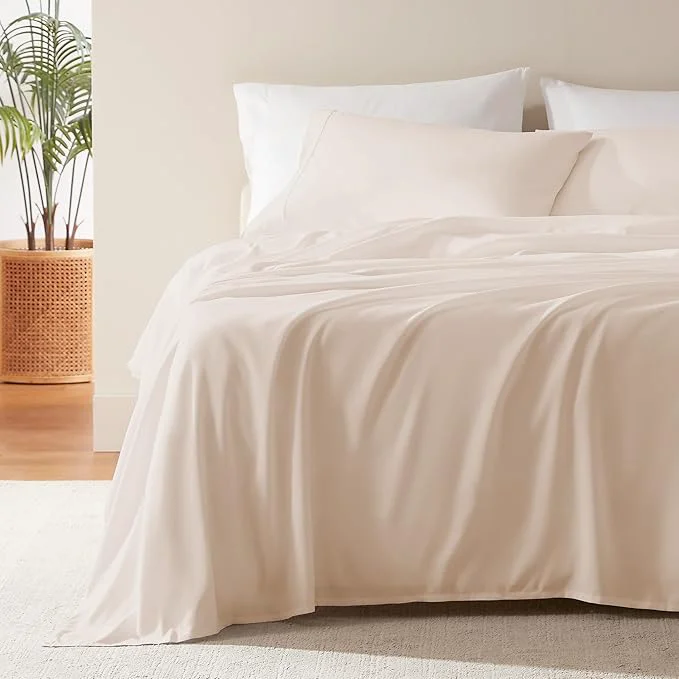 Convenient SLEEP ZONE Nanotex Super Soft Cooling King Bed Sheets Set 4 Piece – Easy Care Fitted Flat Sheet amp Pillowcase Sets – Wrinkle Fade Resistant Deep Pocket 16 quot Beige King First-Class