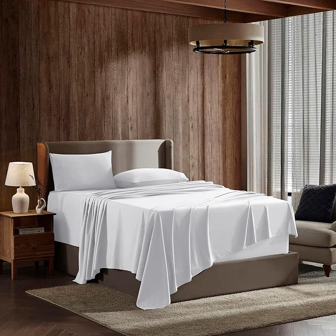 Reusable Nestl California King Sheet Set – 1800 Ultra-Soft Microfiber Cal King Bed Sheets – Double Brushed – Deep Pockets – Easy Fit – 4 Piece Set – Bed Sheets California King White Trendy