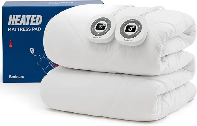 Eco-Friendly Bedsure Heated Mattress Pad King – Bed Warmer with Memory amp Preheat Functions 12-Hour Auto Off amp 10 Heat Settings Dual Controllers Fast Heating Brushed Electric Mattress Pad King 78 quot x80 quot Enhanced