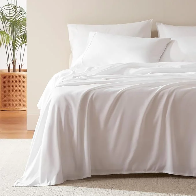 Original Design SLEEP ZONE Nanotex Super Soft Cooling Bed Sheets Set Cal King 4 Piece – Easy Care Fitted Flat Sheet amp Pillowcase Sets – Wrinkle Fade Resistant Deep Pocket 16 quot White Cal King Original