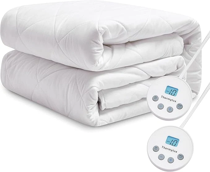 Fine Crafted Electric Mattress Pad Queen Size Quilted Wave 10 Heat Settings amp Dual Control with 12 Hour Auto Off Deep Pocket Fits up to 15 quot Microfiber Bed Warmer ETL Machine Washable 60 quot x80 quot Premium
