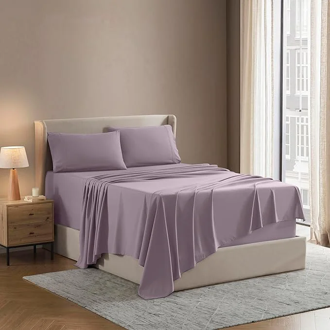 Healthy Nestl Full Sheet Set – Luxury 1800 Ultra-Soft Microfiber Full Bed Sheets – Double Brushed – Deep Pockets – Easy Fit – 4 Piece Set – Bedding Sheets amp Pillowcases Full Dusty Purple Carefully Designed