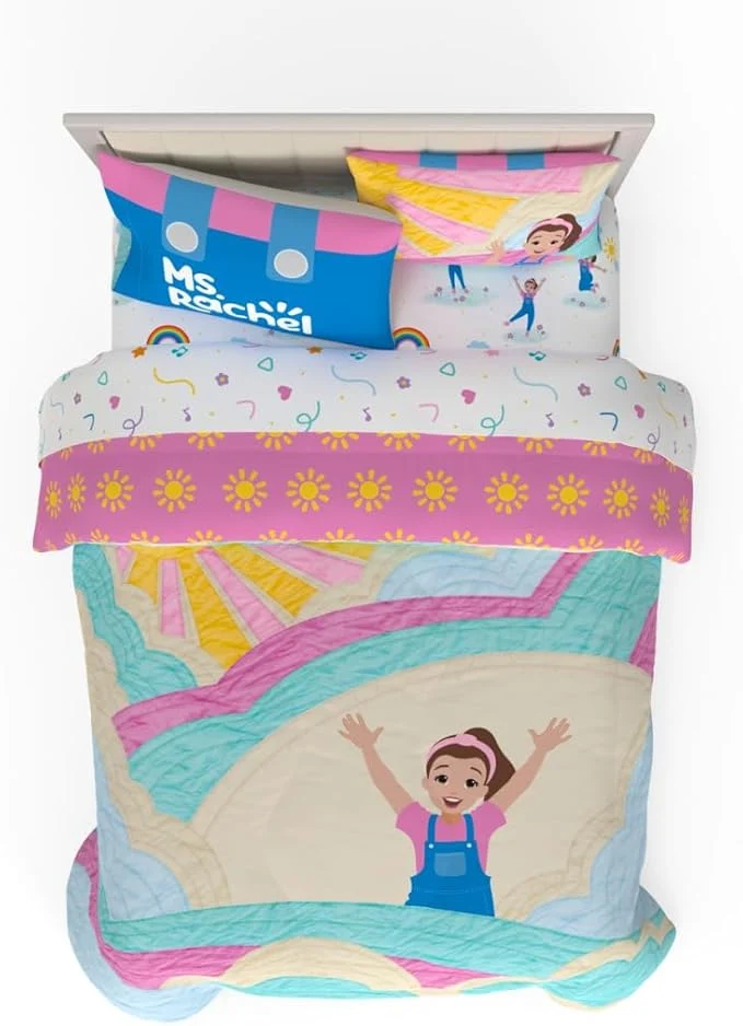 Original Design Ms. Rachel Educational Adventures Kids Bedding Super Soft Microfiber Comforter and Sheet Set 5 Piece Full Size ly Licensed Product by Franco Easy-to-Use