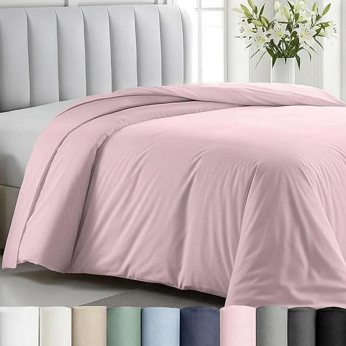 Green California Design Den Full Queen Duvet Cover Only – Premium 400 Thread Count Natural Cotton Duvet Covers Queen Soft Sateen Weave Button Closure and Corner Ties – Pink Consistent
