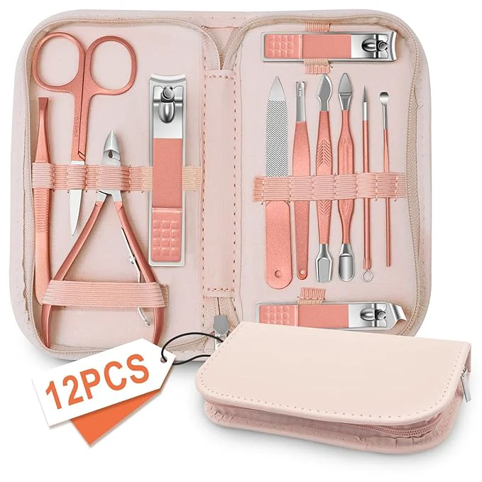 Prestigious Manicure Set Nail Clipper Set Men Women 12 in 1 Nail Care Kit High-End