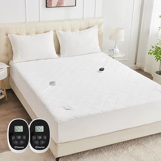 Outstanding Heated Mattress Pad Queen 60 quot ×80 quot Bed Warmer with Memory amp Preheat Functions Electric Mattress Pad Dual Control 12 Heat Settings 12-Hour Auto Off 13ft Extra Long Cord Fits 18-24 quot Deep Pocket Stylish
