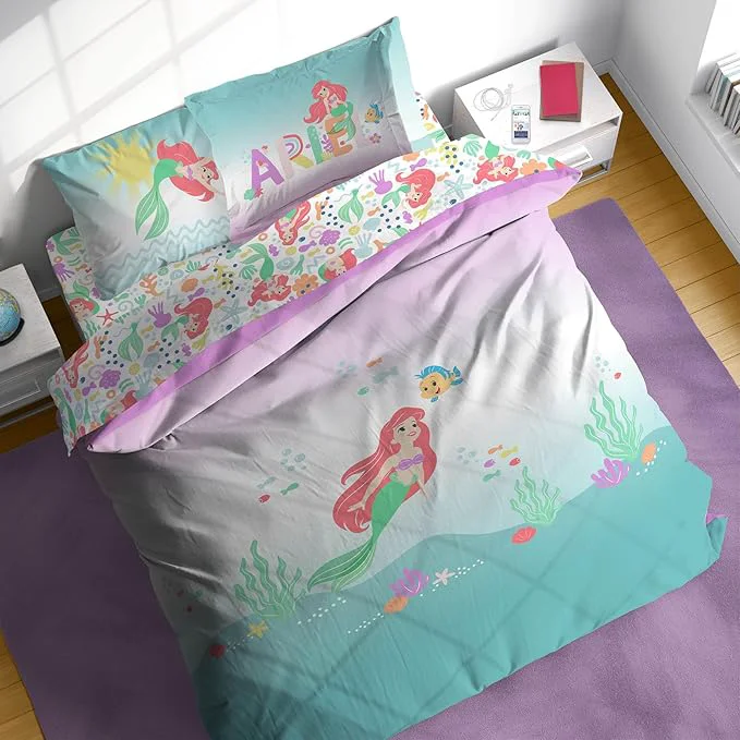 Verified Sunny Side Up Disney The Little Mermaid Full Comforter Set – 7 Piece Kids Bedding Includes Comforter Sheets amp Pillow Cover – Super Soft Ariel Microfiber Bed Set Proven