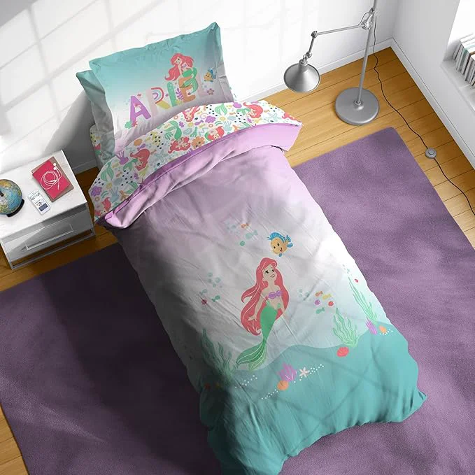 Consistent Sunny Side Up Disney The Little Mermaid Twin Comforter Set – 5 Piece Kids Bedding Includes Comforter Sheets amp Pillow Cover – Super Soft Ariel Microfiber Bed Set Unique